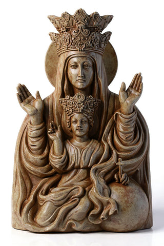 Mother & Child Plaque Rec Statue - 25-inch