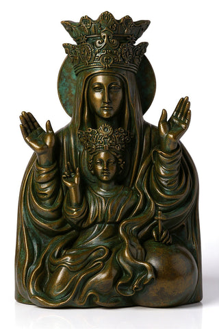 Mother & Child Plaque Rec Statue - 25-inch