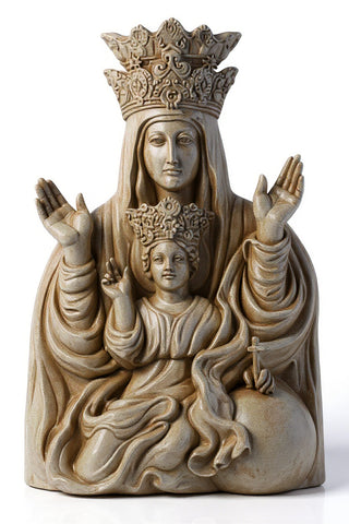Mother & Child Plaque Rec Statue - 25-inch