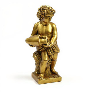 Cherub Water Pourer Fountain Figure - 38-inch — Antique Gold finish