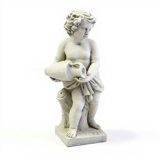 Cherub Water Pourer Fountain Figure - 38-inch — Antique White finish