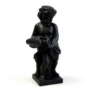 Cherub Water Pourer Fountain Figure - 38-inch — Dusted Black finish