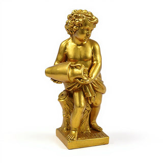 Cherub Water Pourer Fountain Figure - 38-inch — Deep Gold finish