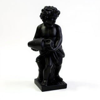 Cherub Water Pourer Fountain Figure - 38-inch — Flat Black finish