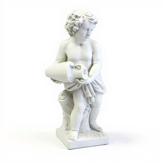 Cherub Water Pourer Fountain Figure - 38-inch — Flat White finish
