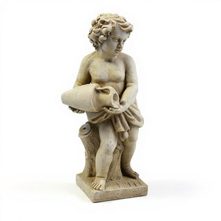 Cherub Water Pourer Fountain Figure - 38-inch — Museum Terracotta finish
