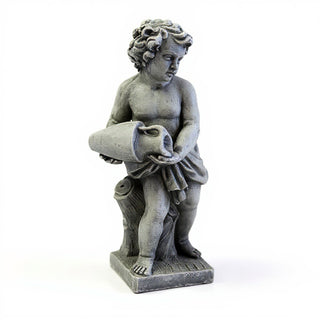 Cherub Water Pourer Fountain Figure - 38-inch — Old Stone finish
