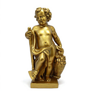 Harvest Cherub Statue - 36-inch — Antique Gold finish