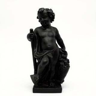 Harvest Cherub Statue - 36-inch — Dusted Black finish