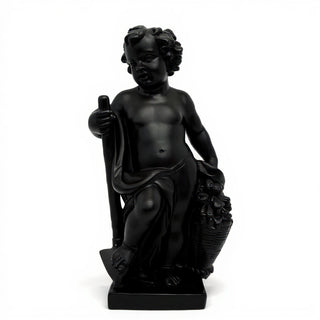Harvest Cherub Statue - 36-inch — Flat Black finish