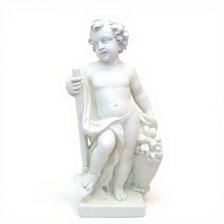 Harvest Cherub Statue - 36-inch — Flat White finish