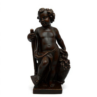 Harvest Cherub Statue - 36-inch — Iron finish