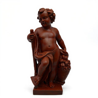 Harvest Cherub Statue - 36-inch — Rust finish