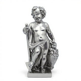 Harvest Cherub Statue - 36-inch — Silver finish
