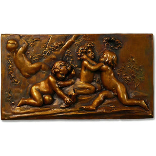 Cherubs of Springtime Wall Plaque — Bronze finish