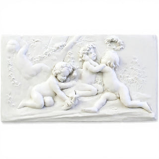 Cherubs of Springtime Wall Plaque — Flat White finish
