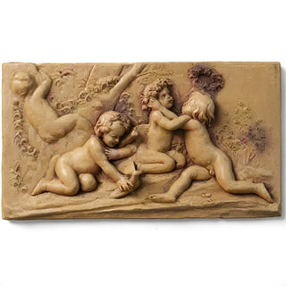 Cherubs of Springtime Wall Plaque — Gothic Stone finish