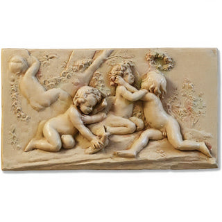 Cherubs of Springtime Wall Plaque — Museum Terracotta finish