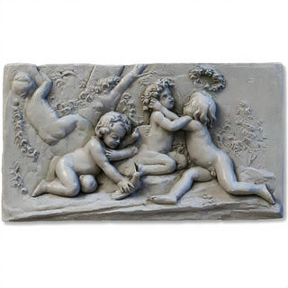 Cherubs of Springtime Wall Plaque — Old Stone finish