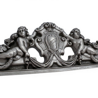 Devonshire Wall Pediment — Aged Silver finish