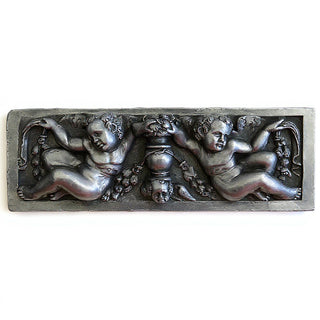Angels with Urn Wall Plaque — Aged Silver finish