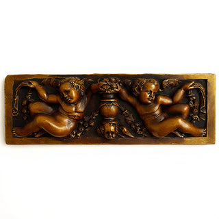Angels with Urn Wall Plaque — Bronze finish
