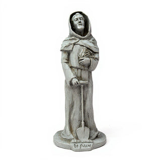 Saint Fiacre Statue - 27.5-inch — Antique Stone finish