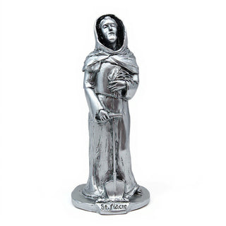 Saint Fiacre Statue - 27.5-inch — Antique Silver finish