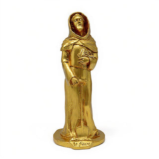 Saint Fiacre Statue - 27.5-inch — Deep Gold finish