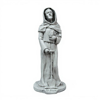 Saint Fiacre Statue - 27.5-inch — Limestone finish