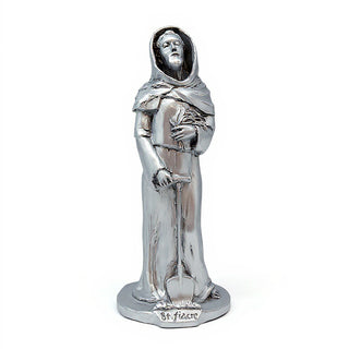 Saint Fiacre Statue - 27.5-inch — Silver finish