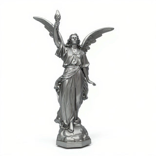 Angel of Light, Right Statue - 120-inch — Aged Silver finish