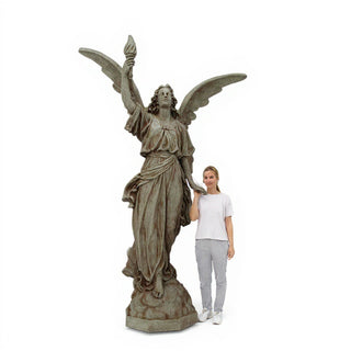 Angel of Light, Right Statue - 120-inch — Antique Stone finish