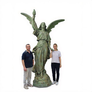 Angel of Light, Right Statue - 120-inch — Mossy Green finish