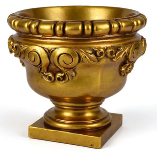 Monecello Curl Urn Planter — Antique Gold finish