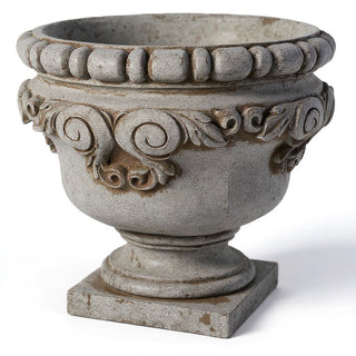 Monecello Curl Urn Planter — Antique Stone finish