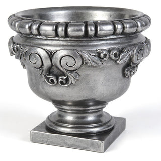 Monecello Curl Urn Planter — Antique Silver finish