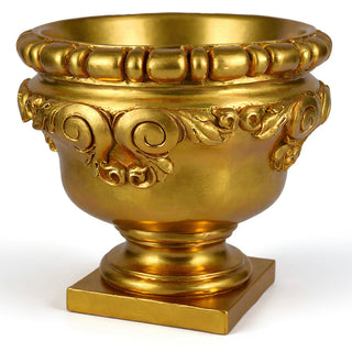 Monecello Curl Urn Planter — Deep Gold finish