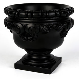 Monecello Curl Urn Planter — Flat Black finish