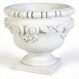 Monecello Curl Urn Planter — Flat White finish