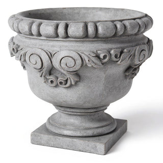 Monecello Curl Urn Planter — Limestone finish