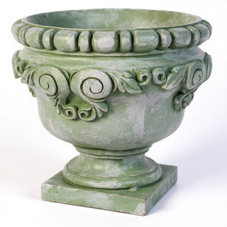 Monecello Curl Urn Planter — Mossy Green finish
