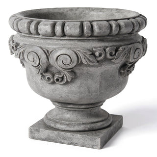 Monecello Curl Urn Planter — Old Stone finish