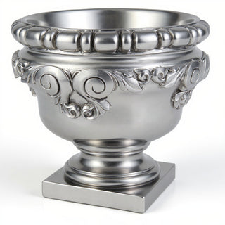 Monecello Curl Urn Planter — Silver finish