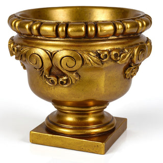 Curl Urn Planter - 24-inch — Antique Gold finish