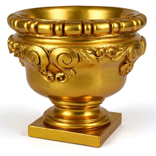 Curl Urn Planter - 24-inch — Deep Gold finish