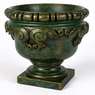 Curl Urn Planter - 24-inch — Green Bronze finish