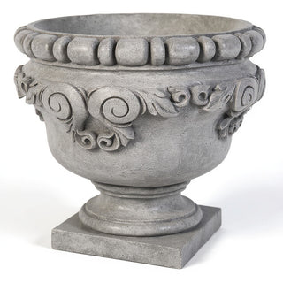 Curl Urn Planter - 24-inch — Limestone finish