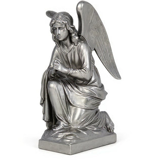 Adoration Angel Statue - 29-inch — Antique Silver finish
