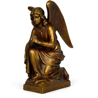 Adoration Angel Statue - 29-inch — Bronze finish